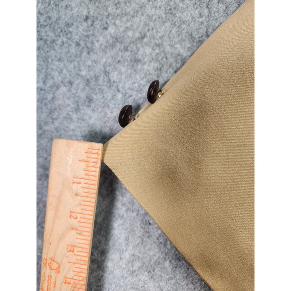 Vintage Studio One By Campus Overcoat 42 Faux Fur Beige‎ Long Sleeve Button 70s - Picture 3 of 10